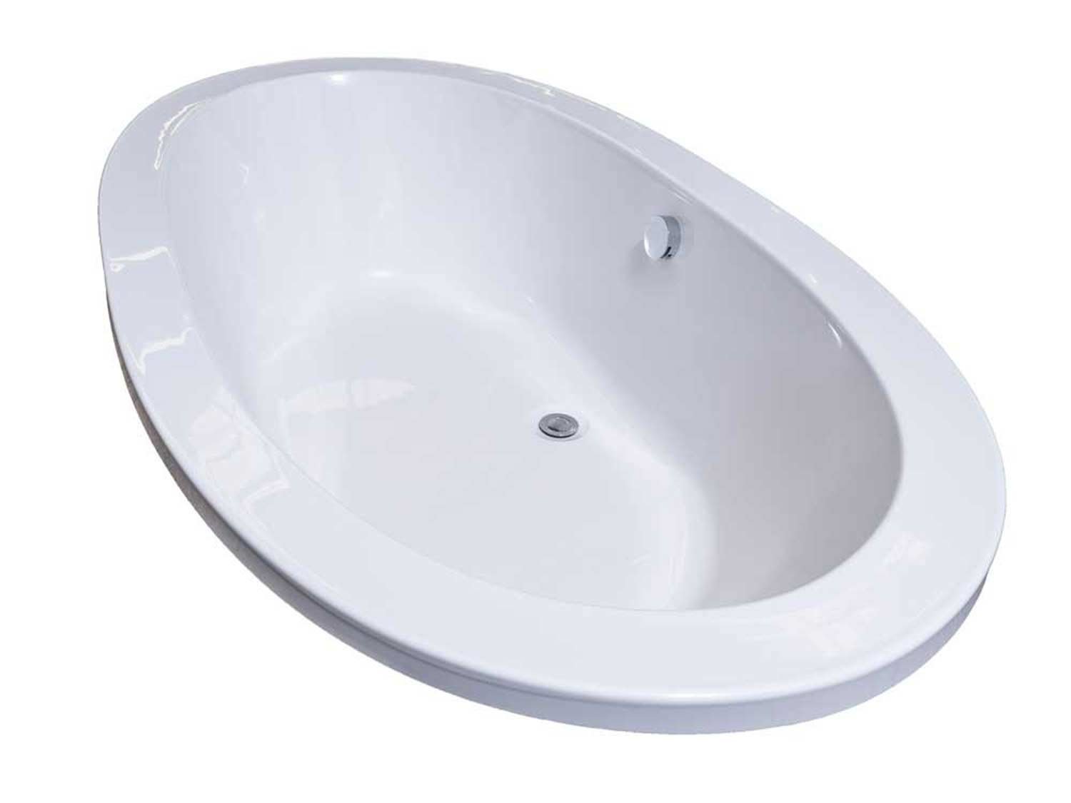 Arena White Built-in Oval Bath – 1800 x 960mm - Image 5