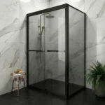 Black Bi-Slider Walk-In Shower Door – 1200–1300 x 2000mm