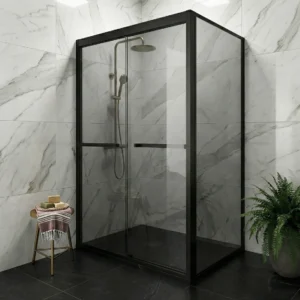 Black Bi-Slider Walk-In Shower Door – 1200–1300 x 2000mm
