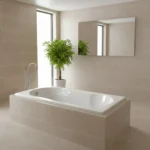 Bouquet White Built-in Straight Bath