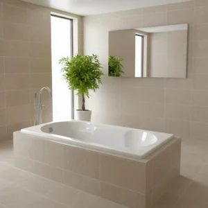 Bouquet White Built-in Straight Bath