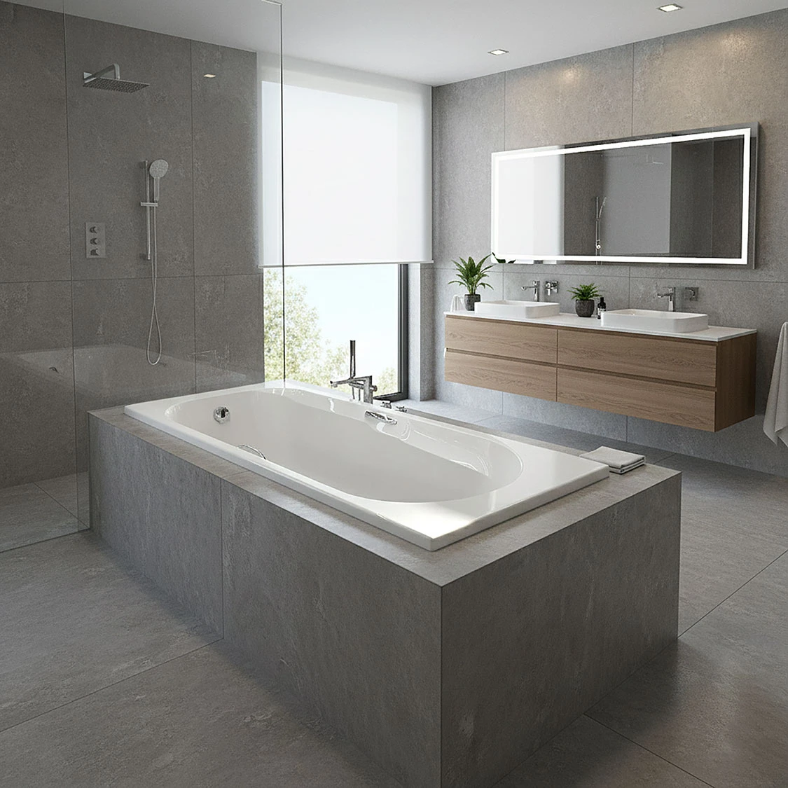 Coral White Built-in Straight Bath with Handles – 1700 x 700mm - Image 11