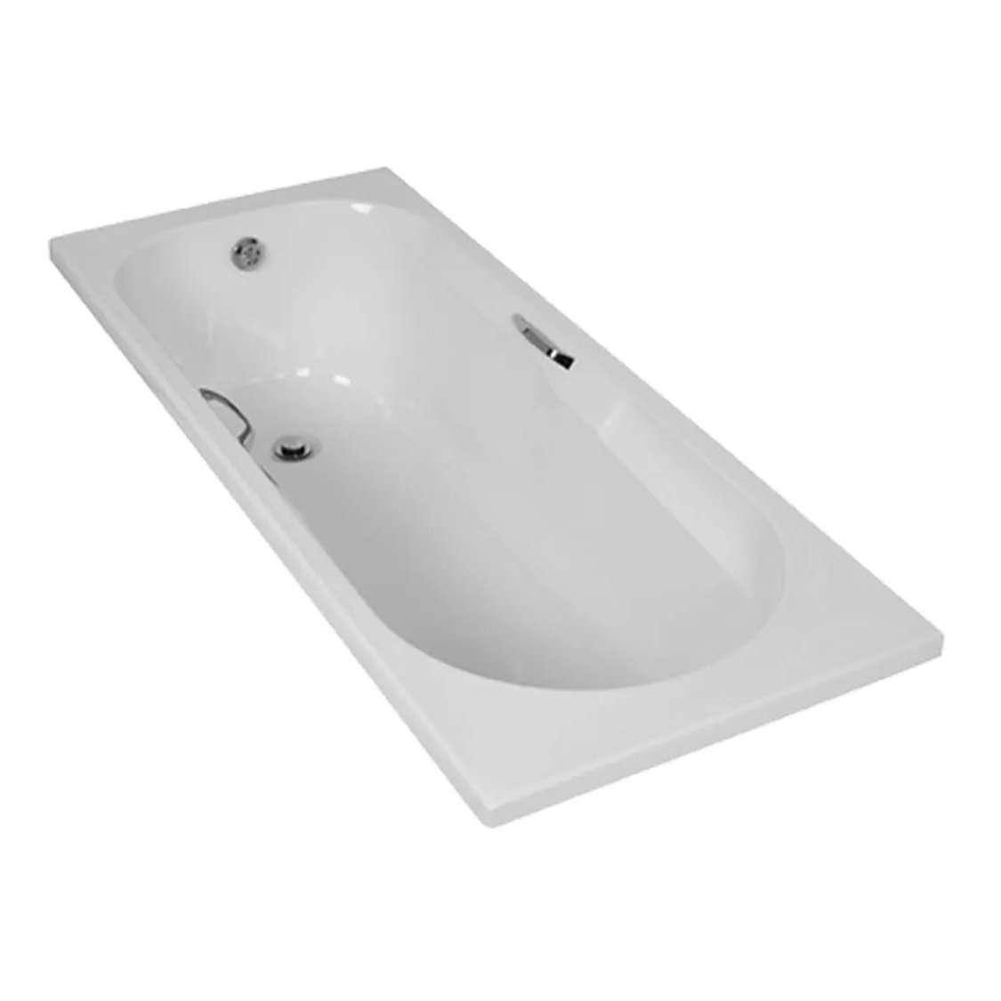 Coral White Built-in Straight Bath with Handles – 1700 x 700mm - Image 10