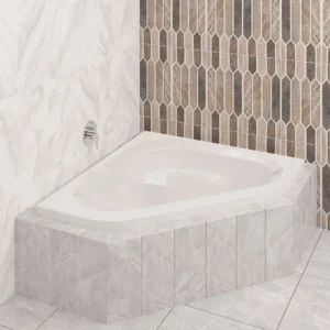 Piazza White Built-in Corner Bath – 1350 x 1350 x 1900mm