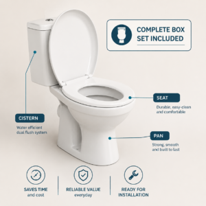 Coral White Front Flush Toilet Suite
