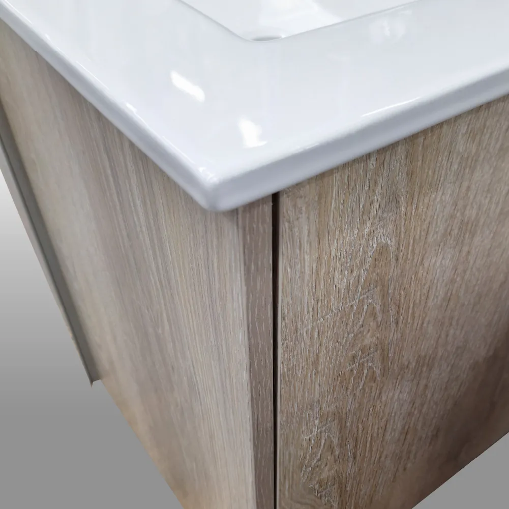 Oak Wall Mounted Cabinet & Basin – 600 x 450 x 590mm - Image 4