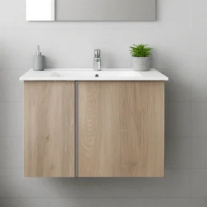 Oak Wall Mounted Cabinet & Basin – 600 x 450 x 590mm
