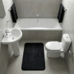 Origami White Bathroom Set – Bath, Basin, Pedestal & Dual Top Flush Toilet Suite